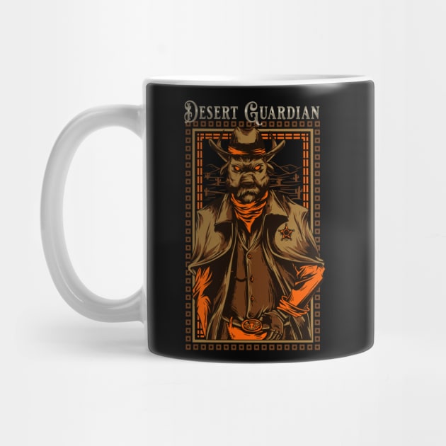 Desert Guardian Minotaur T-Shirt /Western Myth Tee Mythical Sheriff Shirt by Urbanprint